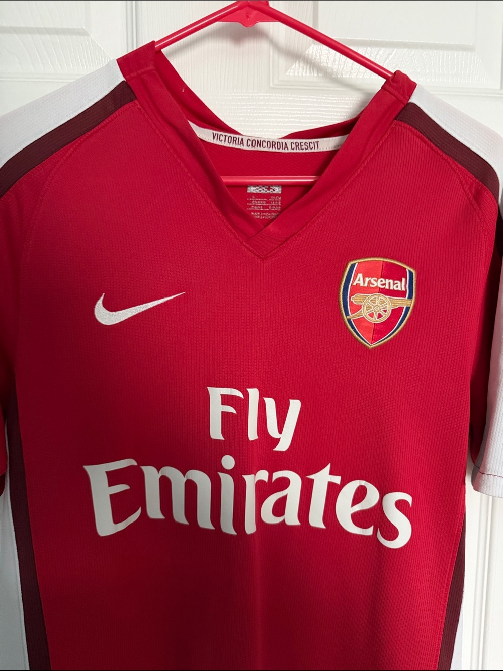 Nike  Arsenal Red Soccer Jersey with White Accents #12 Vela on back